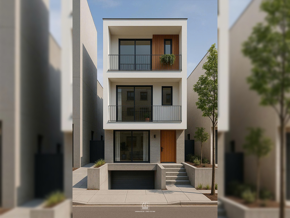 Nhà phố 5m có hầm phong cách hiện đại