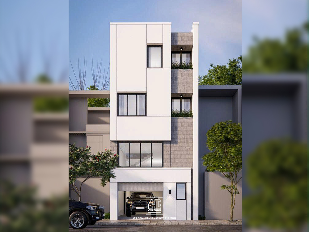 Cấu trúc thiết kế nhà 5m 3 tầng có hầm đẹp