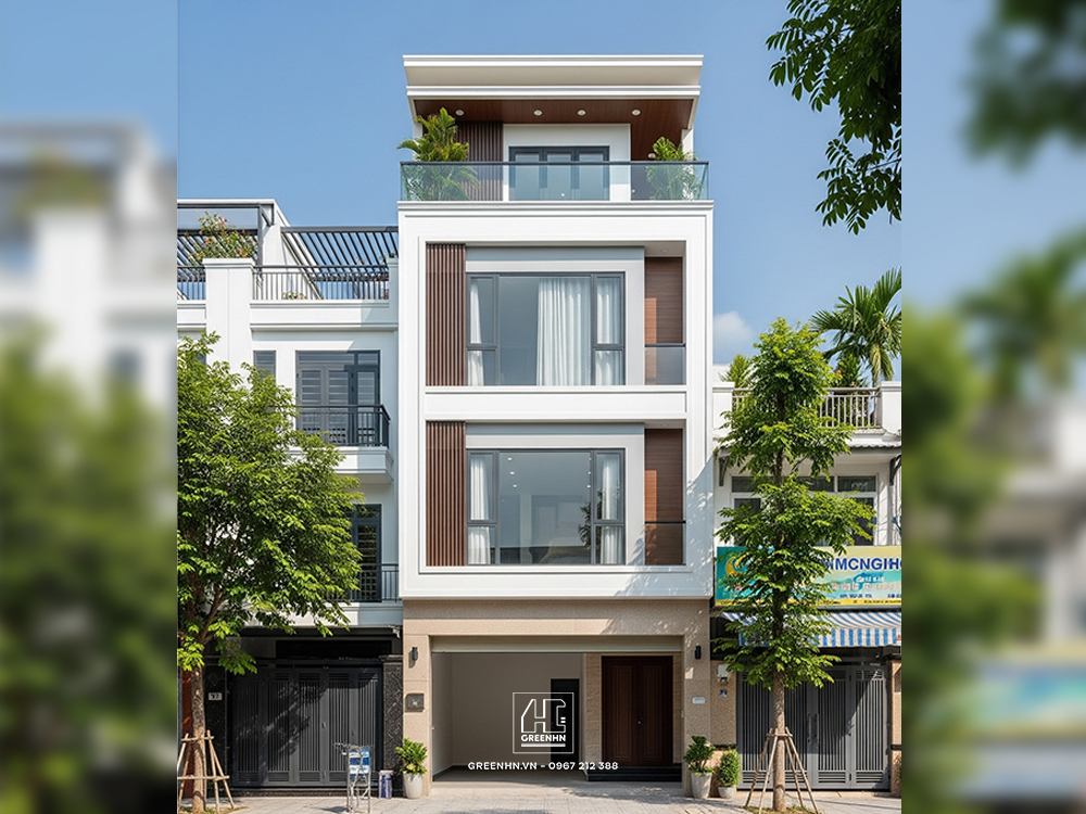 Mẫu nhà ống có tầng hầm nổi 3 tầng đẹp