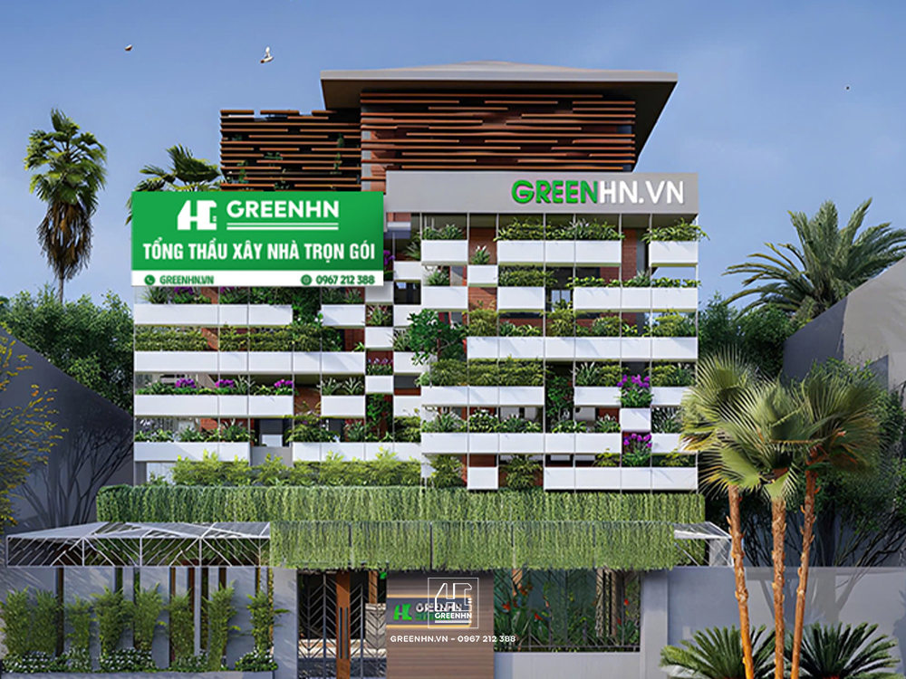 GreenHN thi công xây dựng nhà 4 tầng có tầng hầm