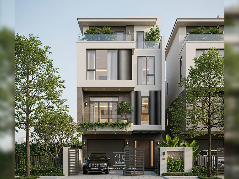 Mẫu thiết kế nhà 5m 3 tầng có hầm để kinh doanh