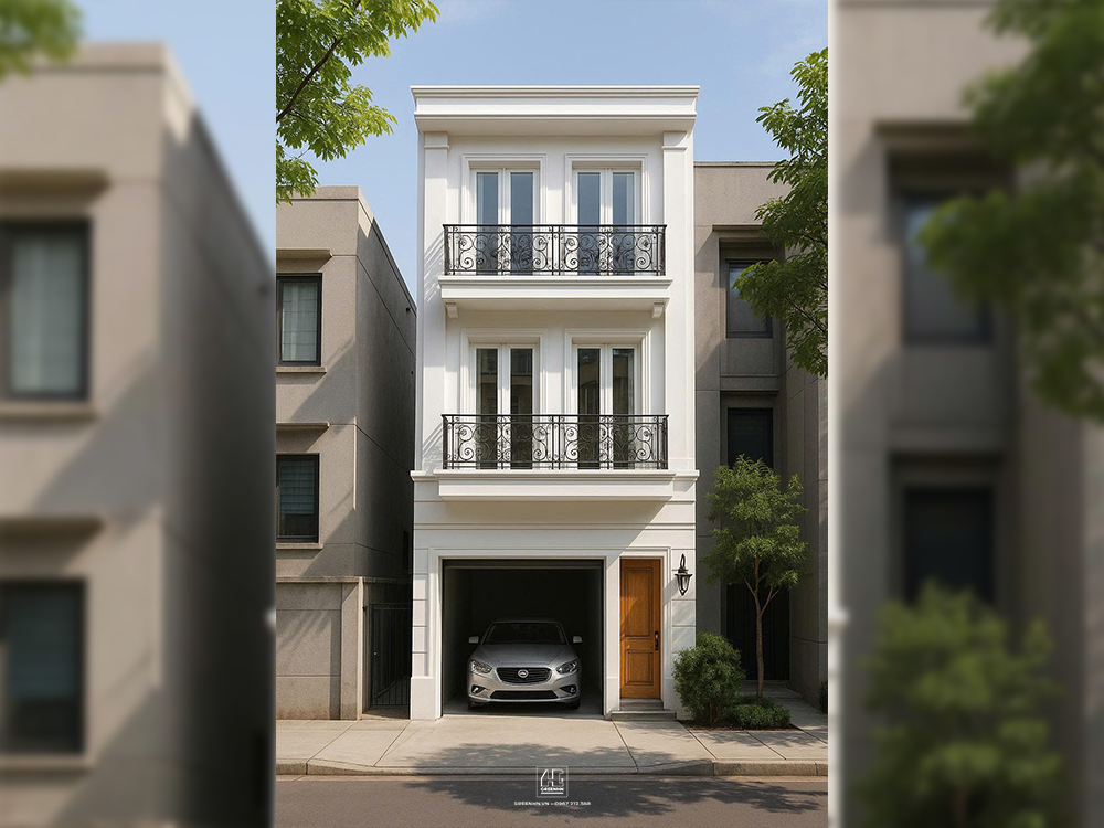 Nhà phố 5m có tầng hầm đẹp sang trọng