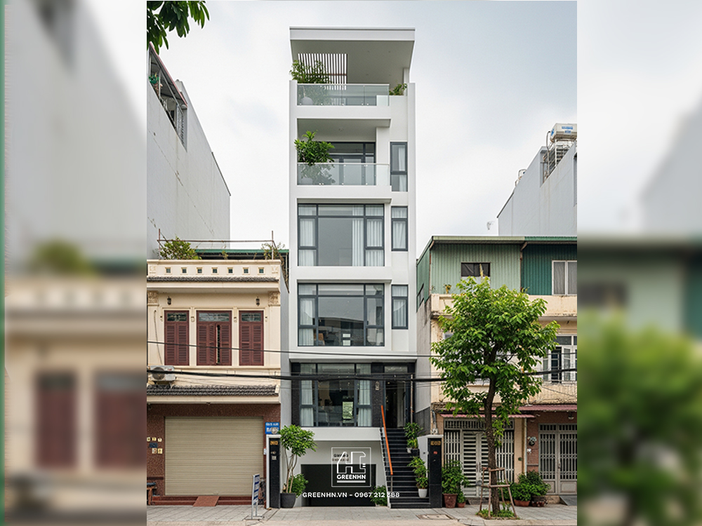 Thiết kế mặt bằng 6 tầng nhà phố 100m2 có bán hầm