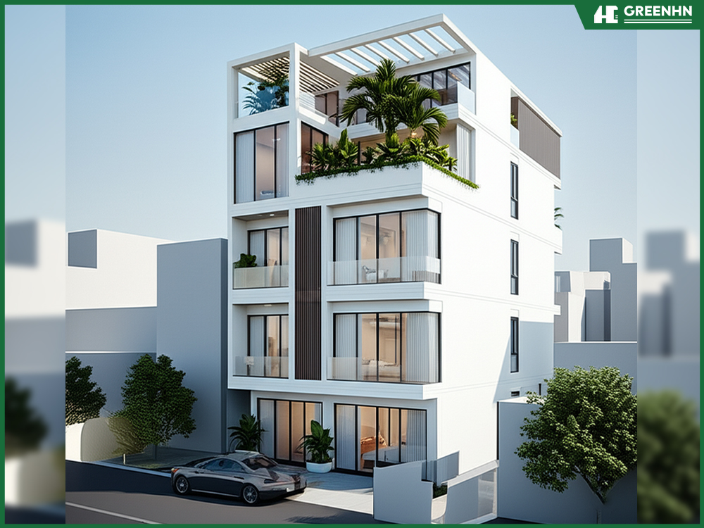 Thiết kế chung cư mini 25m2 phong cách hiện đại tối giản