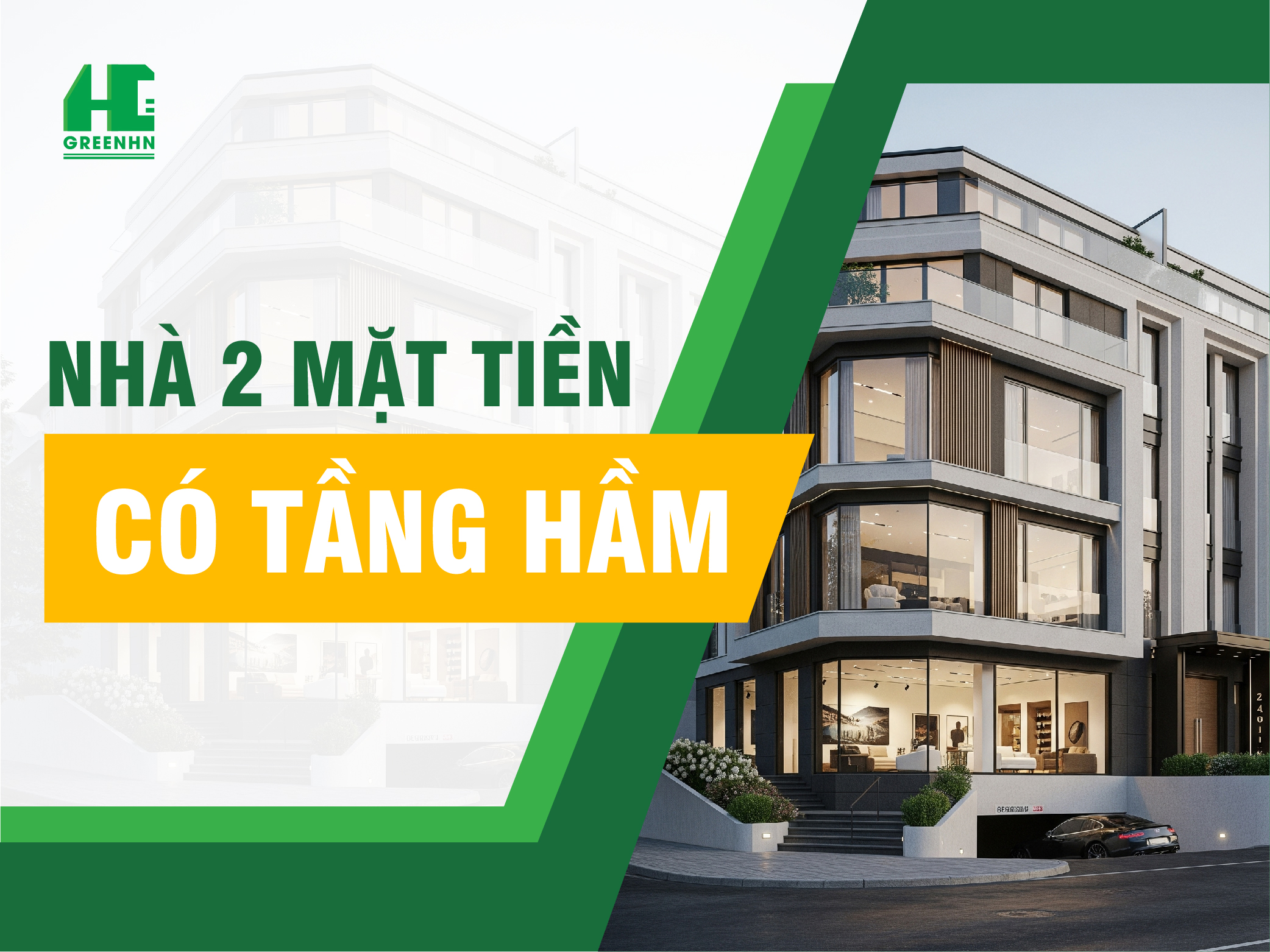 Nhà hai mặt tiền có tầng hầm