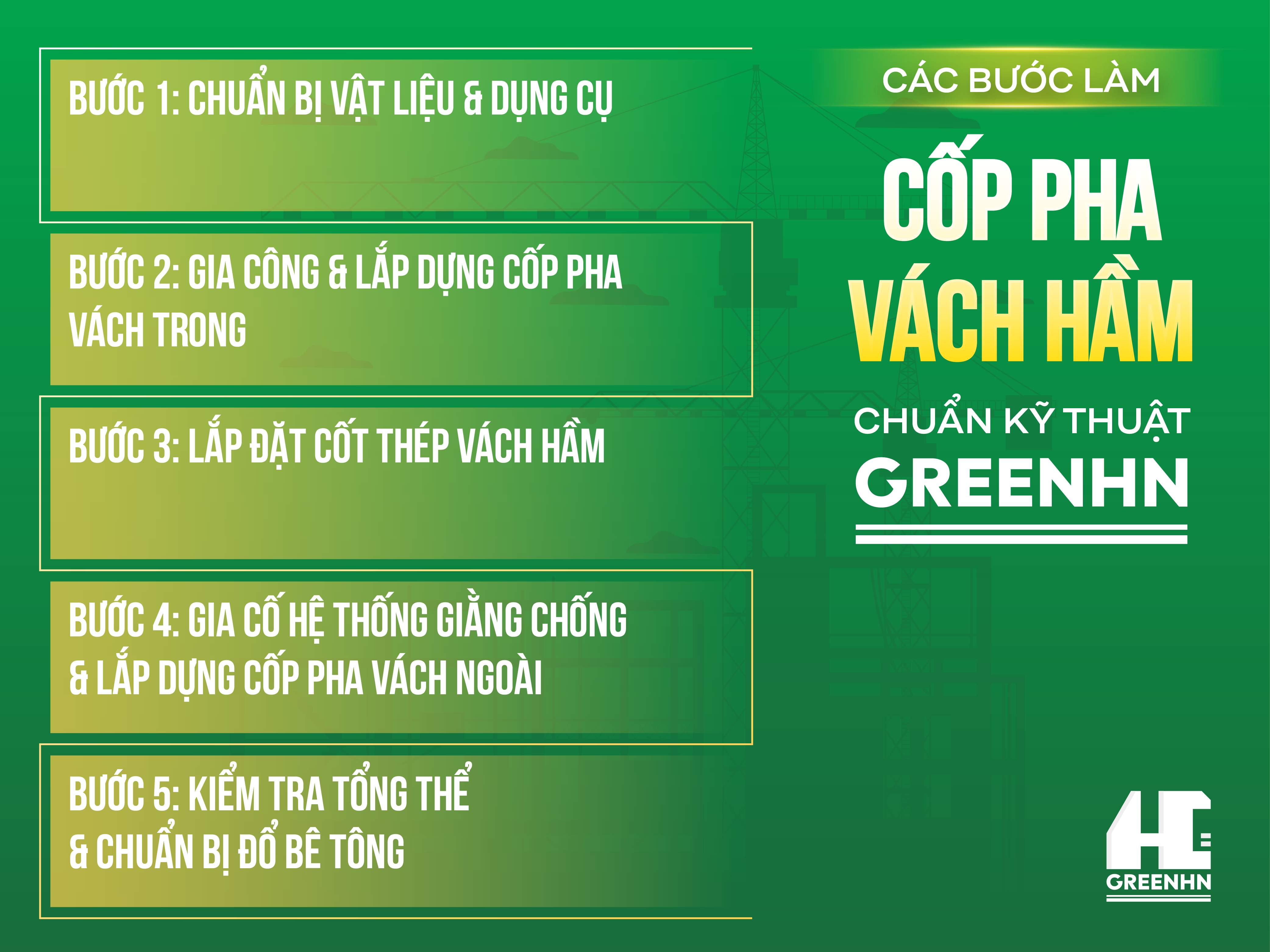 Các bước làm cốp pha vách hầm chuẩn kỹ thuật