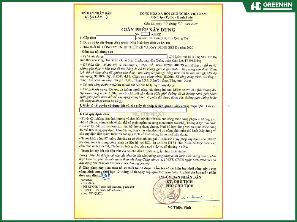 mẫu giấy phép xây dựng năm 2026