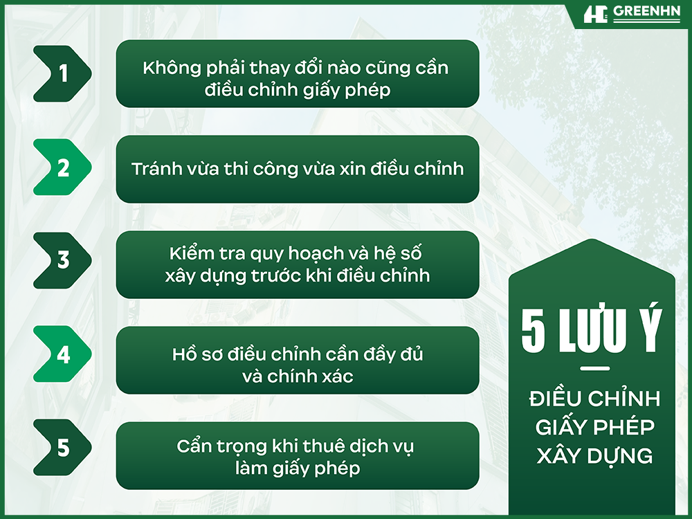 5 lưu ý điều chỉnh giấy phép xây dựng