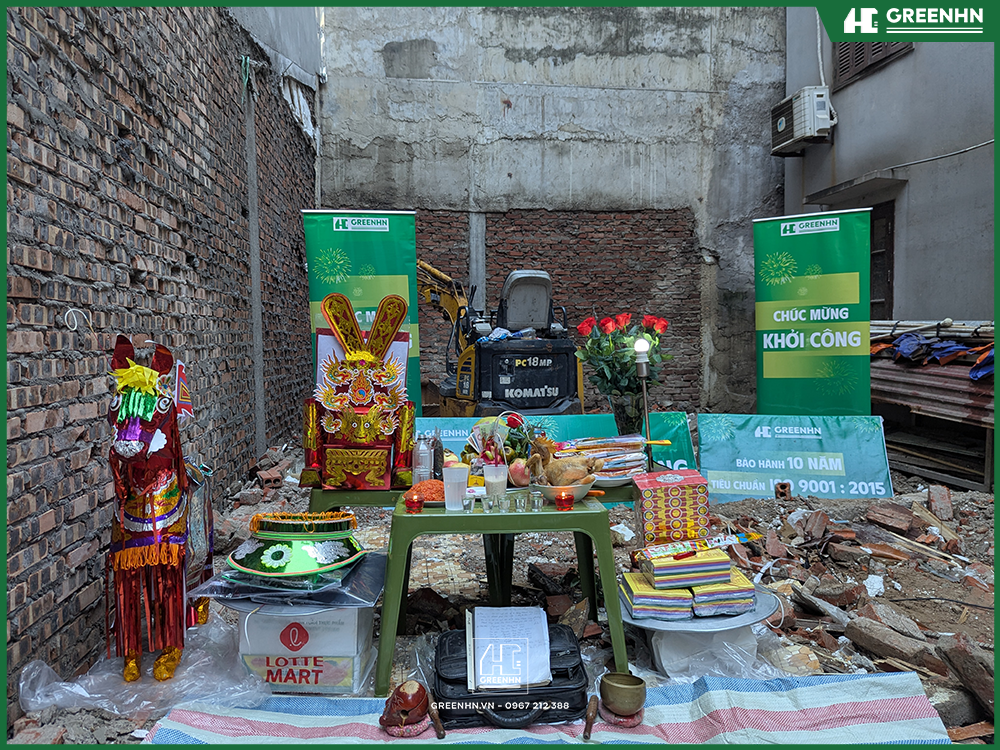 Lễ khởi c&ocirc;ng cho gia chủ GreenHN
