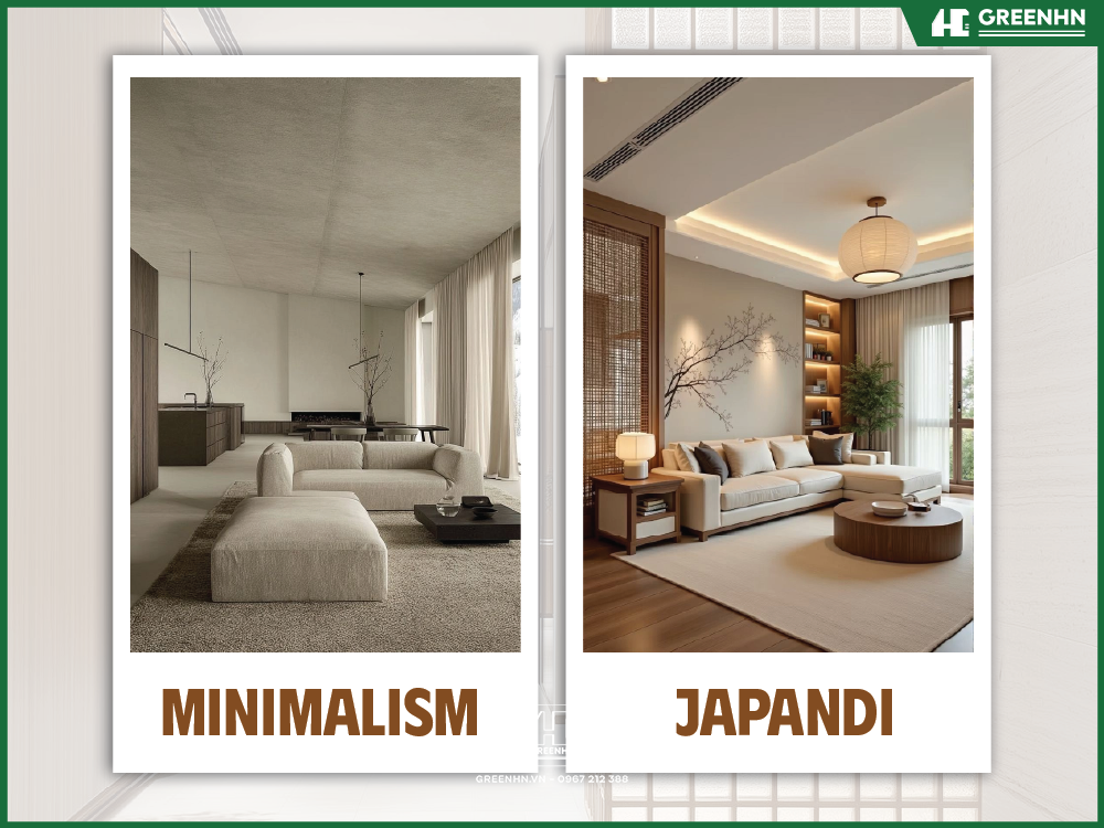 So s&aacute;nh phong c&aacute;ch Minimalism v&agrave; Japandi cho căn hộ dịch vụ