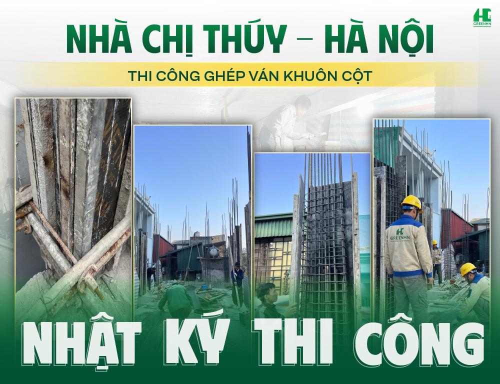 [Nhật Ký Thi Công] Nhà phố Nguyễn Khắc Nhu: Kỹ thuật Ghép Cốp Pha Cột