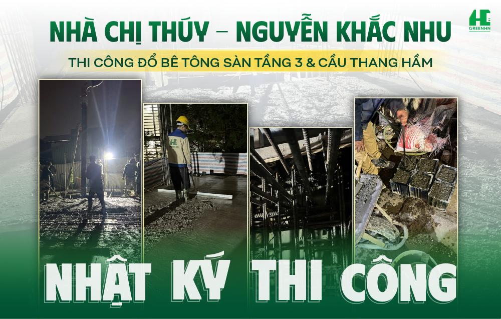 Nhật ký thi công: Đổ Bê Tông Sàn Tầng 3 & Cầu Thang Chuẩn Kỹ Thuật