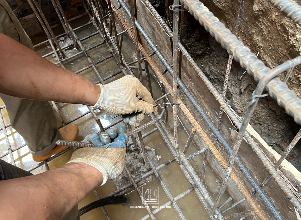 Kỹ thuật nối th&eacute;p v&agrave; buộc đai chuẩn TCVN tại nh&agrave; anh Tiến