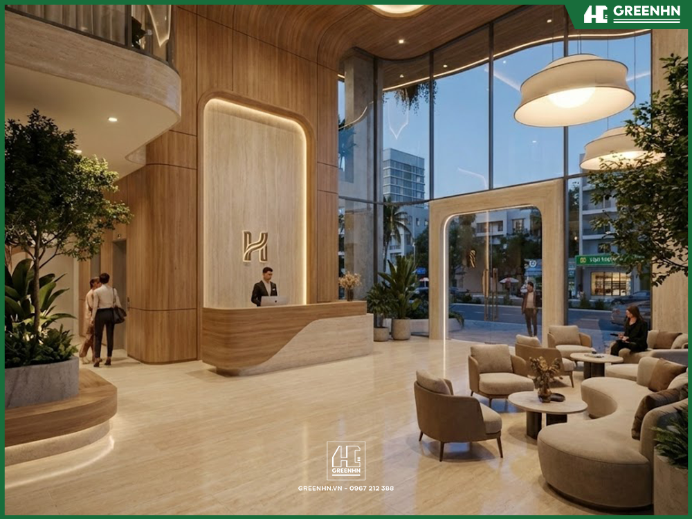 T&acirc;n trang khu vực sảnh chung gi&uacute;p n&acirc;ng tầm gi&aacute; trị t&ograve;a nh&agrave; trong mắt người mua