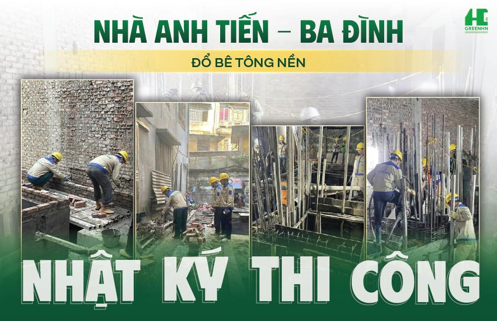 Nhật Ký Công Trình: Công tác đổ bê tông nền anh Tiến - Ba Đình