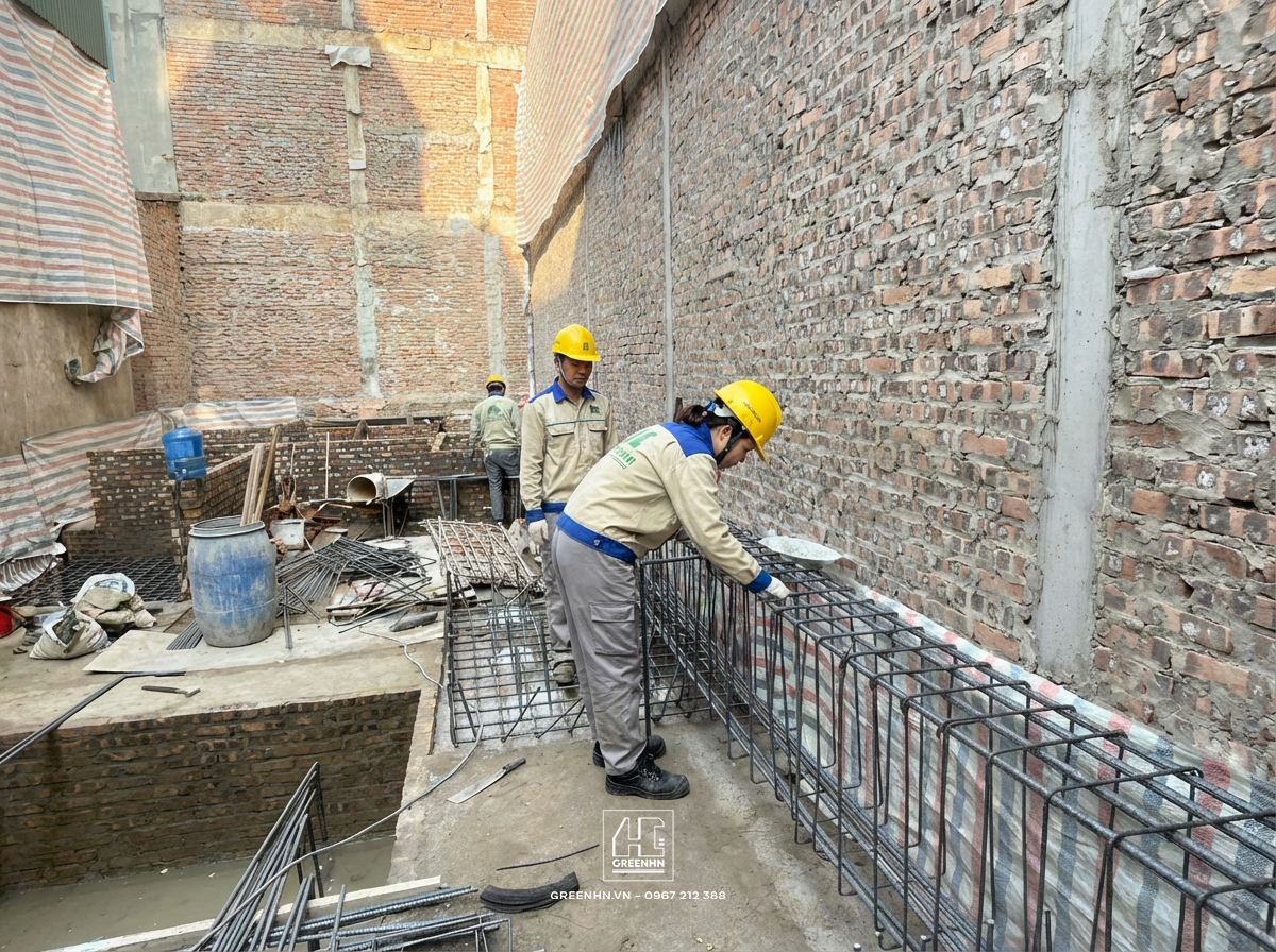 Công tác lắp dựng thép móng