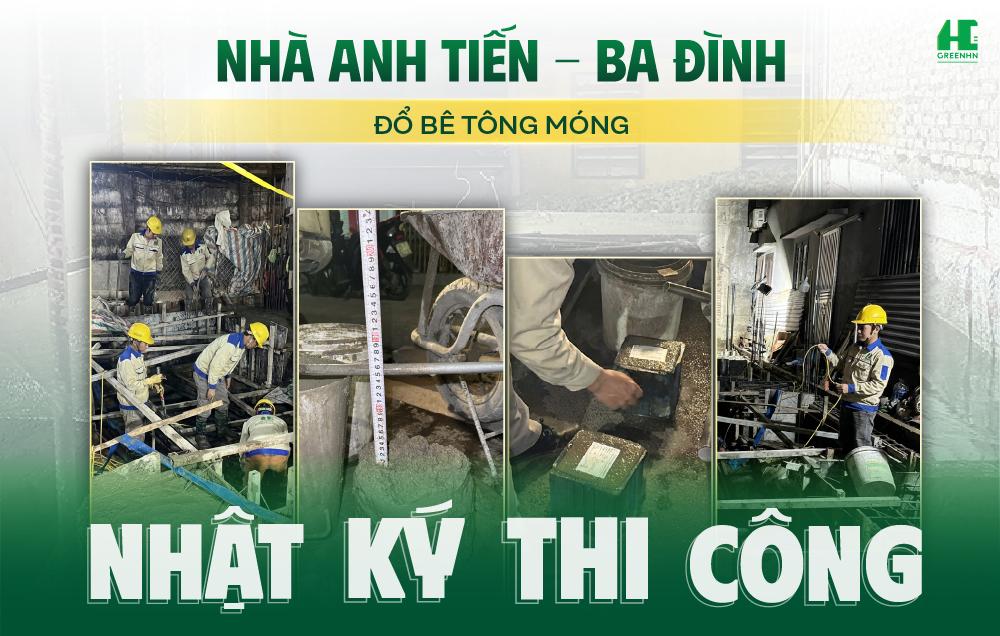 Nhật ký công trình: Đổ bê tông móng nhà anh Tiến - Ba Đình