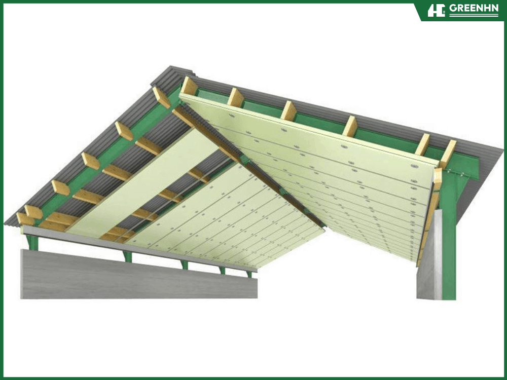Cấu tạo tường c&aacute;ch nhiệt sử dụng gạch m&aacute;t PIR trong x&acirc;y nh&agrave; trọn g&oacute;i GreenHN