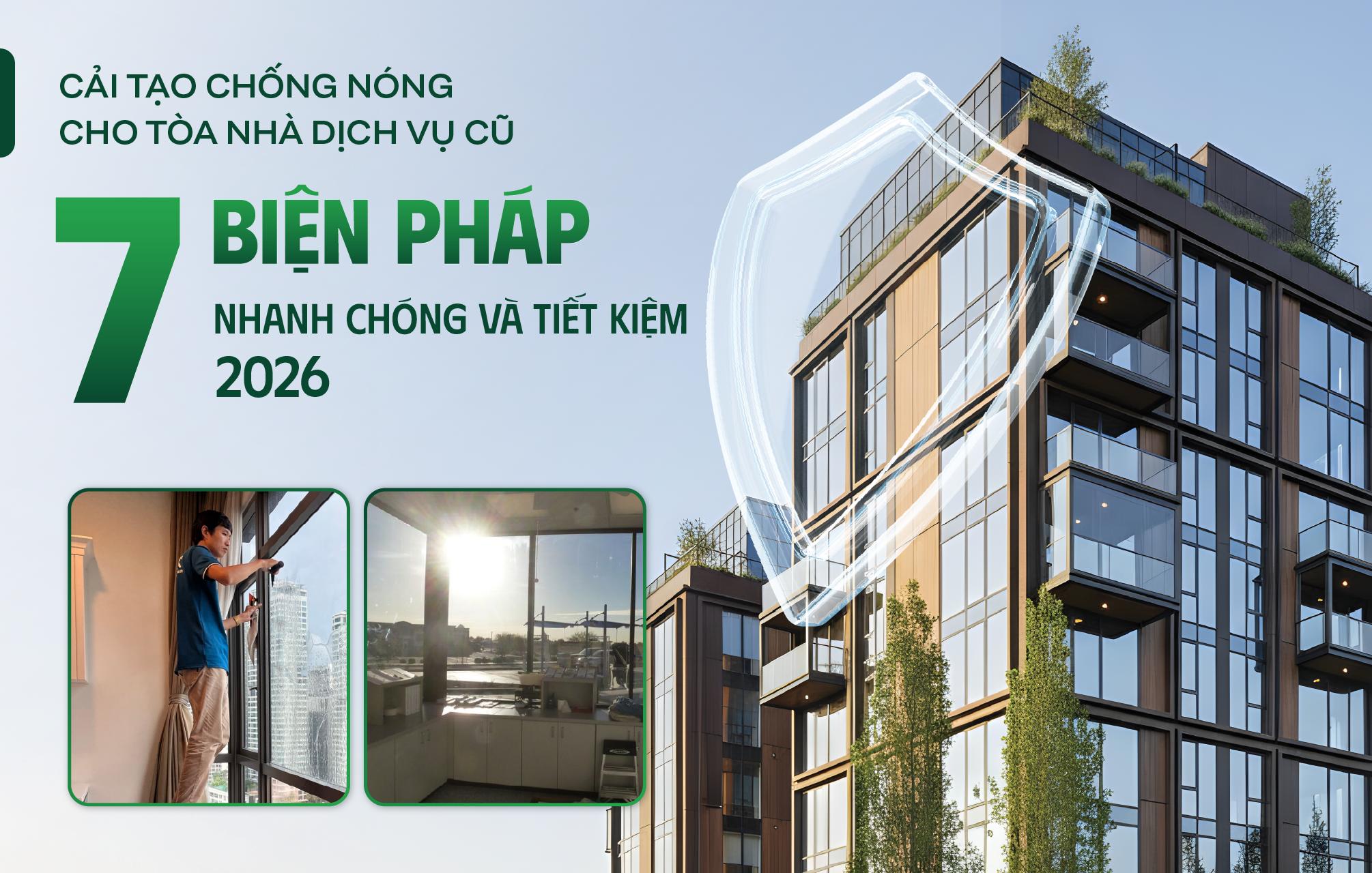 Cải tạo chống nóng cho tòa nhà dịch vụ cũ: 7 Biện pháp nhanh chóng và tiết kiệm 2026