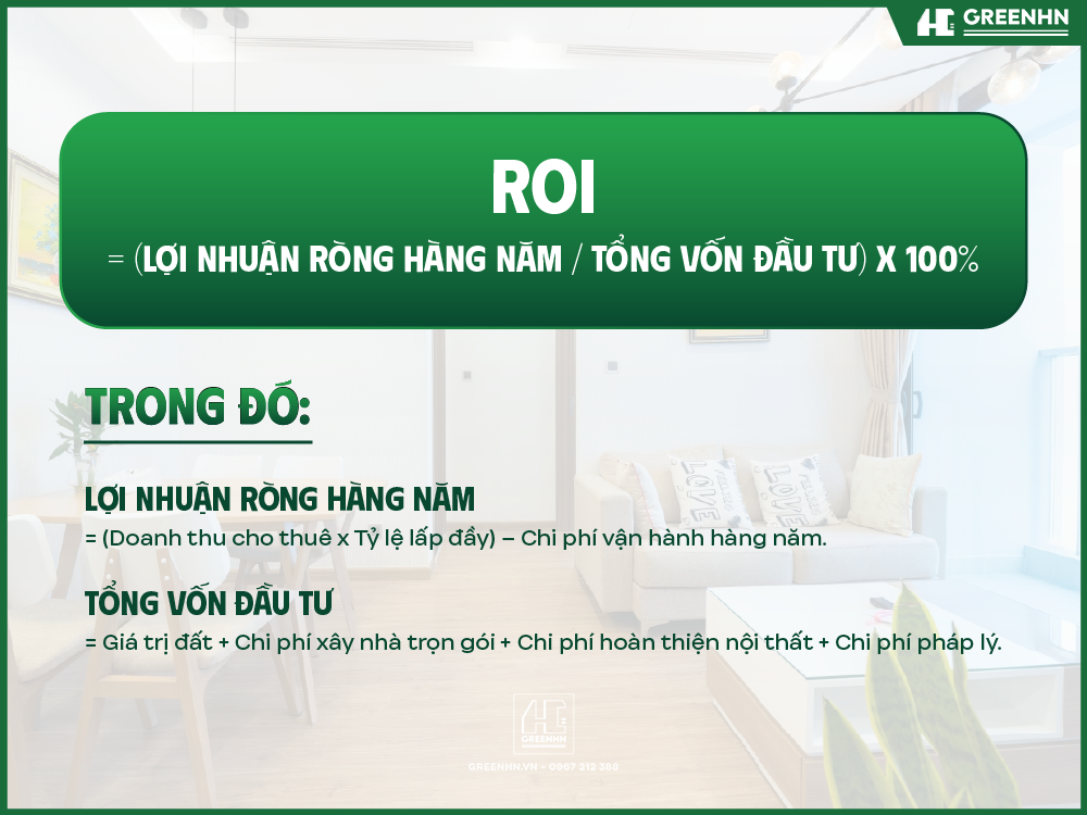 &ocirc;ng thức t&iacute;nh ROI khi đầu tư x&acirc;y dựng căn hộ dịch vụ 2026